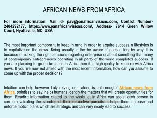 African news from Africa