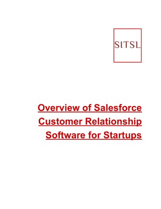 Overview of Salesforce Customer Relationship Software for Startups