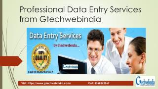 Professional Data Entry Services by Gtechwebindia