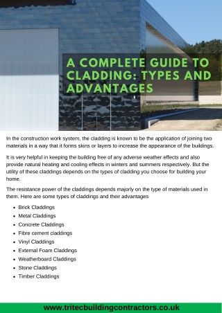 A Complete Guide to Cladding: Types and Advantages