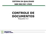 CONTROLE DE DOCUMENTOS Requisito 4.3