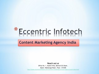 Content Marketing Services Company in Pune, India - Eccentric Infotech