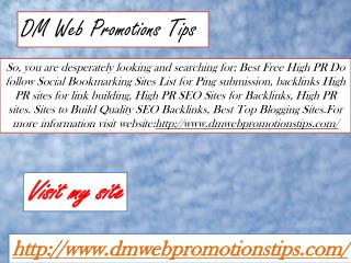 DM Web Promotion Tips