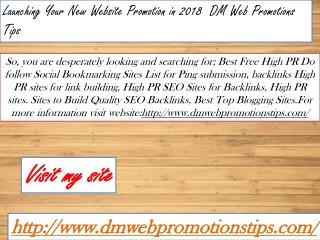 Launching Your New Website Promotion in 2018 | DM Web Promotions Tips