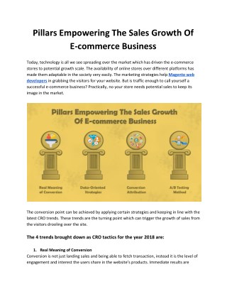 Pillars Empowering The Sales Growth Of E-commerce Business