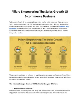 Pillars Empowering The Sales Growth Of E-commerce Business