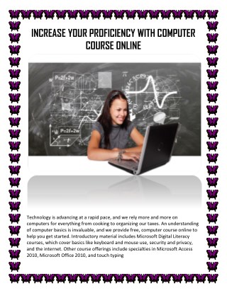 INCREASE YOUR PROFICIENCY WITH COMPUTER COURSE ONLINE