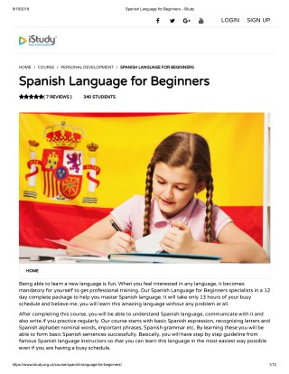Spanish Language for Beginners - istudy