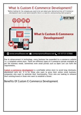 What Is Custom E-Commerce Development?