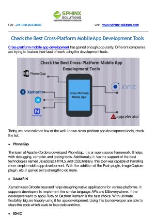 Check the Best Cross-Platform Mobile App Development Tools