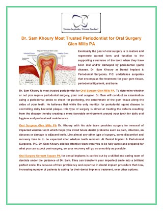 Oral Surgery Glen Mills PA