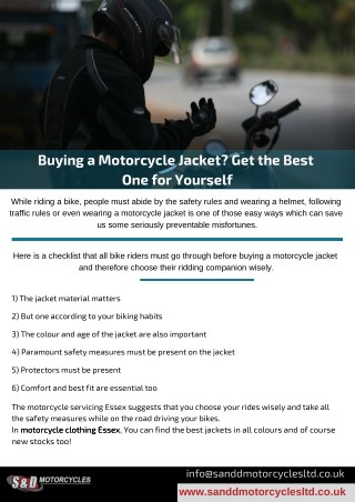 Buying a Motorcycle Jacket? Get the Best One for Yourself