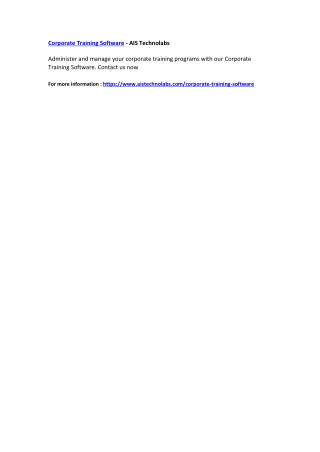 Corporate Training Software - AIS Technolabs