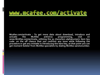 McAfee.com/activate | Enter McAfee Activation Code
