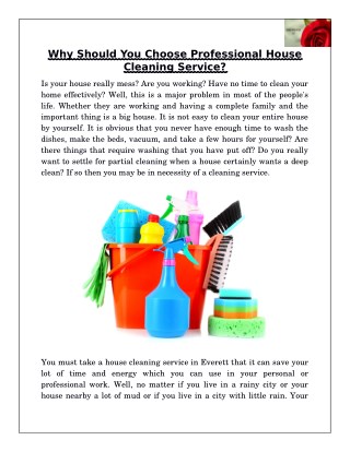 Why should you choose Professional house cleaning service?