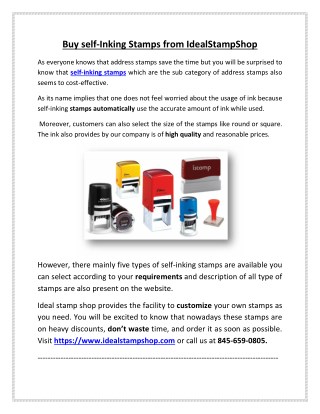 Buy self-Inking Stamps from IdealStampShop