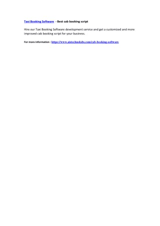 Taxi Booking Software - Best cab booking script