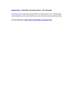 Udacity Clone - Affordable e learning solutions - AIS Technolabs