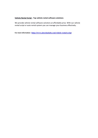 Vehicle Rental Script - Top vehicle rental software solutions