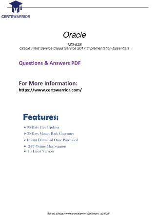 1Z0-628 Dumps with Real 1Z0-628 PDF Questions Answers 2018