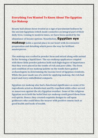 Everything You Wanted To Know About The Egyptian Eye Makeup - Egyptian Makeup Guides