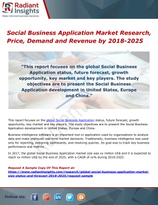 Social Business Application Market Research, Price, Demand and Revenue by 2018-2025