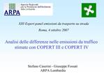 Analisi delle differenze nelle emissioni da traffico stimate con COPERT III e COPERT IV