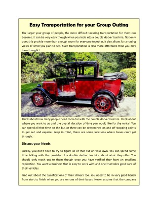 Easy Transportation for your Group Outing