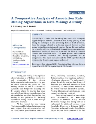 A Comparative Analysis of Association Rule Mining Algorithms in Data Mining: A Study