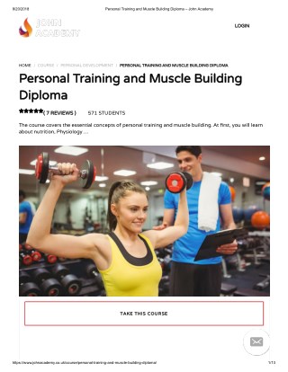 Personal Training and Muscle Building Diploma - John Academy