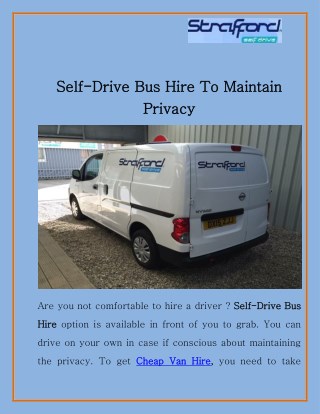 Self-Drive Bus Hire To Maintain Privacy