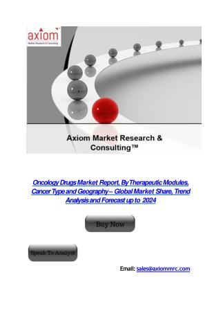 Global Oncology Drugs Market 2018-2024 - Drivers, Restraints, Opportunities, Trends, and Forecasts up to 2024