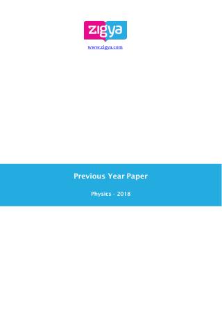2018 JEE Physics Solved paper