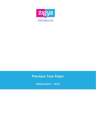 2018 JEE Maths Solved paper