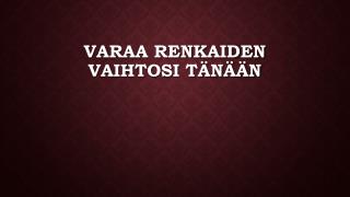 Varaa Renkaiden Vaihtosi Tänään