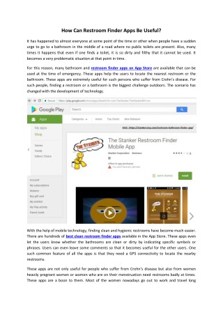 How Can Restroom Finder Apps Be Useful?