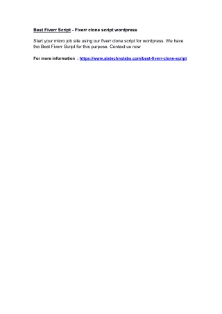 Best Fiverr Script - Fiverr clone script wordpress