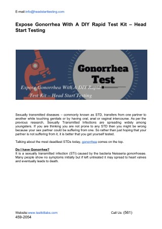 Gonorrhea Rapid Test Kit