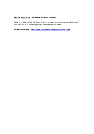 Php Job Board Script - Affordable Job board software