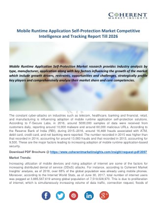 Mobile Runtime Application Self-Protection Market Competitive Intelligence and Tracking Report Till 2026