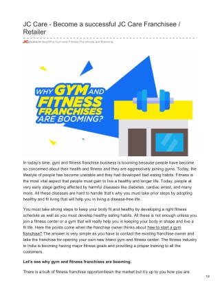 Why Gym and Fitness Franchises are Booming?