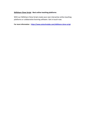 Skillshare Clone Script - Best online teaching platforms