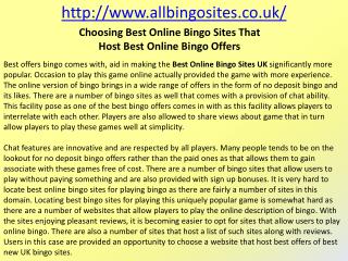 Choosing Best Online Bingo Sites That Host Best Online Bingo Offers