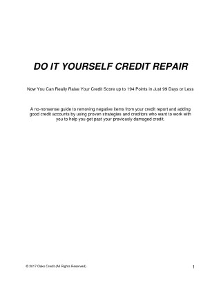 FREE CREDIT REPAIR TIPS - How to Raise Your Credit Score up to 192 points in 99 Days or Less !