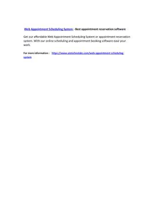 Web Appointment Scheduling System - Best appointment reservation software