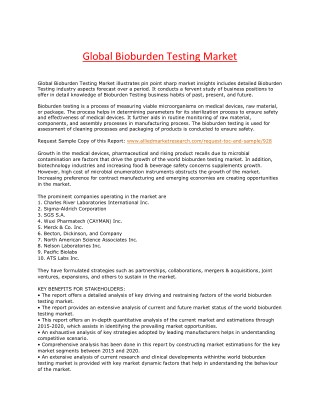Global Bioburden Testing Market