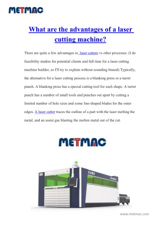 What are the advantages of a laser cutting machine?