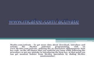 McAfee.com/activate | Enter McAfee Activation Code