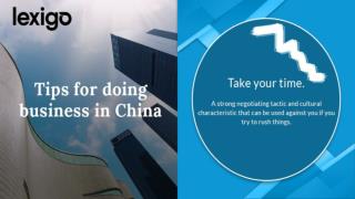 Tips for doing business in China