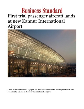 First trial passenger aircraft lands at new Kannur International Airport 
